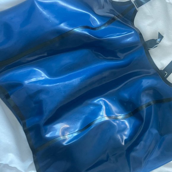 Latex Rubber Gummi Girdle by Libidex Small in Nightshade Blue Fetish - Picture 4 of 4